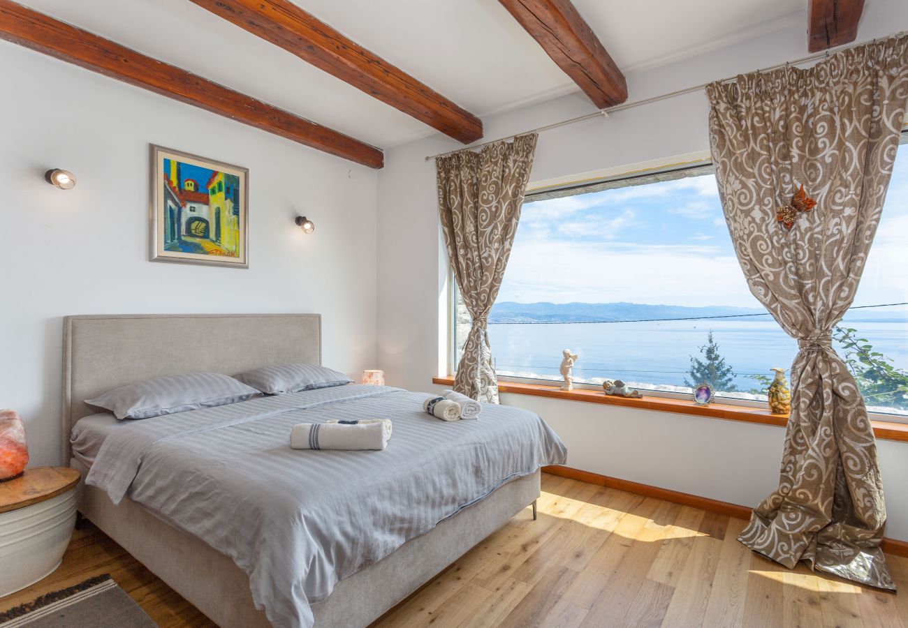 Villa in Poljane - Villa Karla, pool with Kvarner bay view