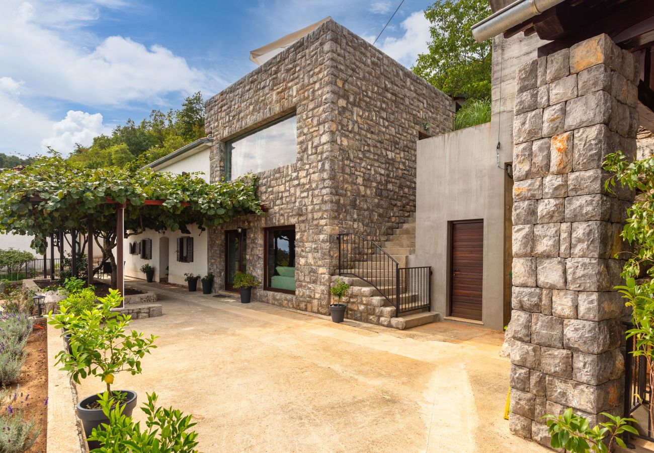 Villa in Poljane - Villa Karla, pool with Kvarner bay view